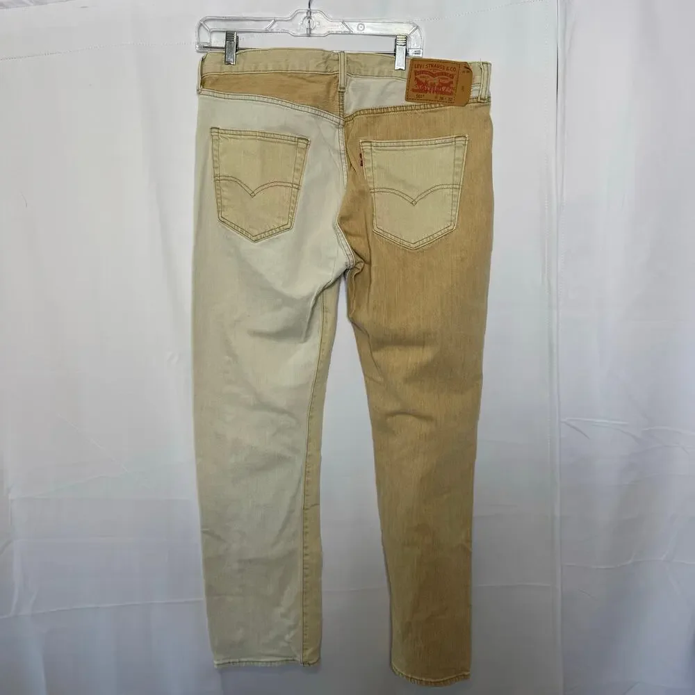 Levi’s 501 Two Tone Jeans W36 L32 Color Block Straight Leg Denim